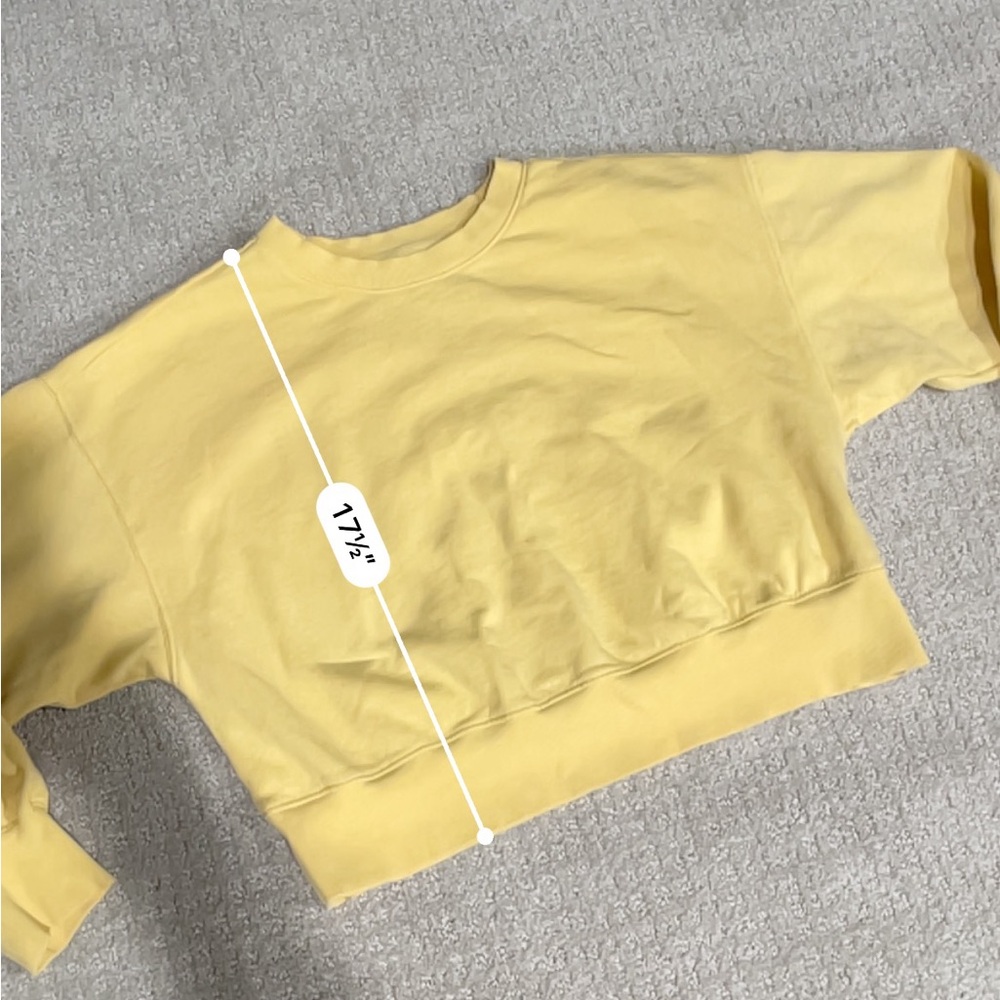 Cropped Yellow Sweatshirt Medium - Picture 4 of 5
